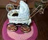 Picture of Dollhouse Baby Stroller Gold