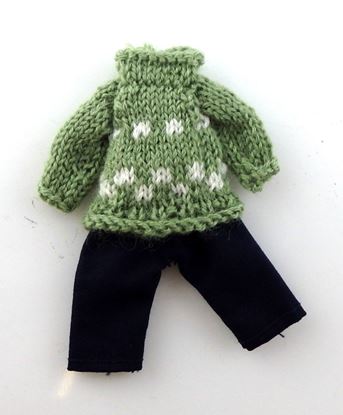 Picture of Dollhouse Child Outfit Green & Black