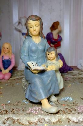 Picture of Dollhouse Resin Mother Reading a Book