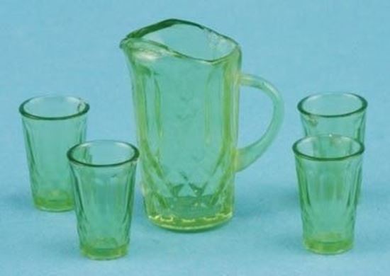 Picture of Green Dollhouse Pitcher and tumblers