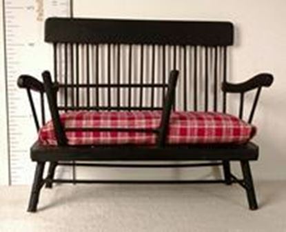 Picture of Vintage Dollhouse Black Cradle Bench