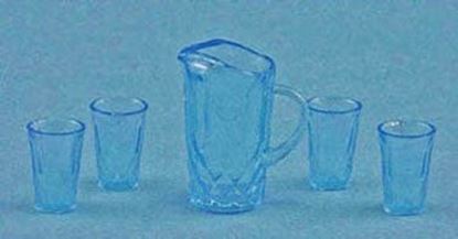 Picture of Blue Dollhouse Pitcher and tumblers