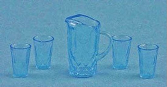 Picture of Blue Dollhouse Pitcher and tumblers