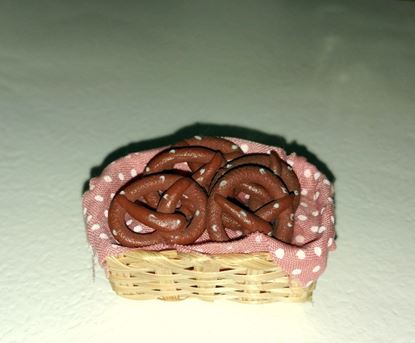 Picture of Dollhouse Basket of Pretzels