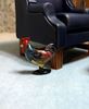 Picture of Dollhouse Miniature Old Pewter Rooster Blue/Pink Black Base - copy