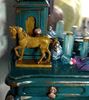 Picture of Dollhouse Old Pewter Horse Hand Painted Gold