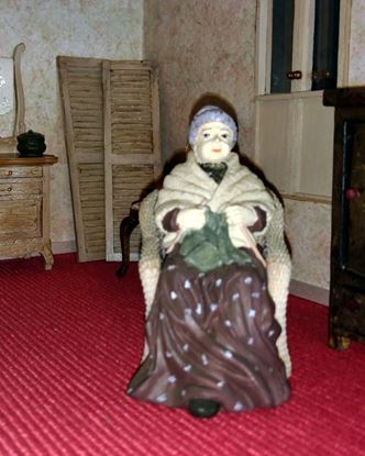 Picture of Dollhouse Resin Grandmother Sitting