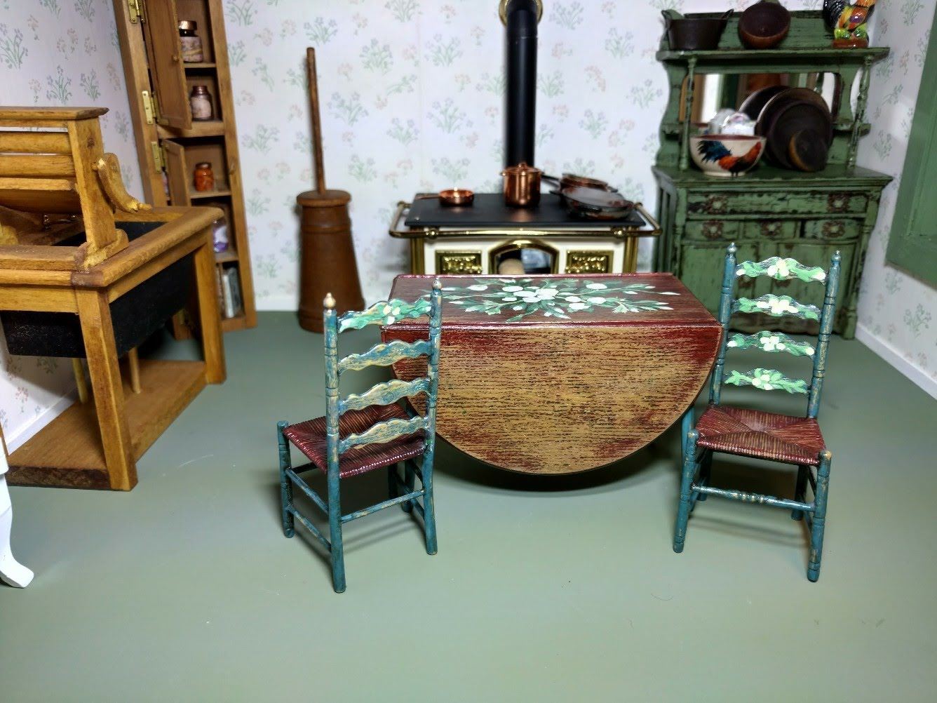 Chrysnbon Table and Chairs Hand Painted /Fabulous Refurbs