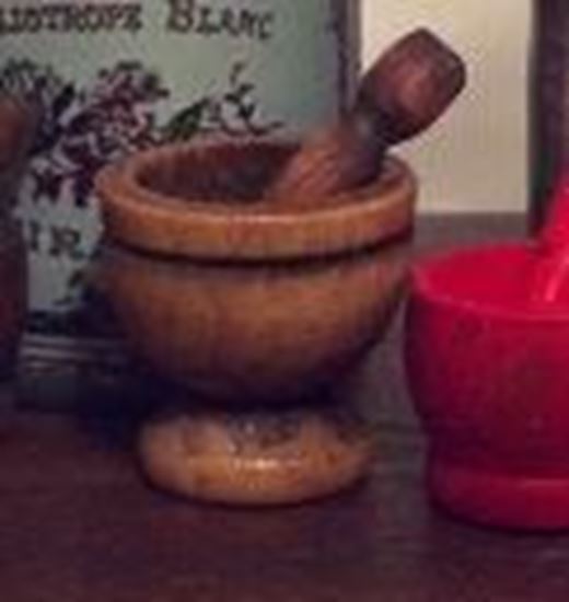 Picture of Miniature Hand Carved Wooden Mortar & Pestle