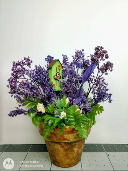 Picture of Large Flower Arrangement In Clay Pot