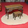 Picture of Miniature dollhouse vanity table and bench