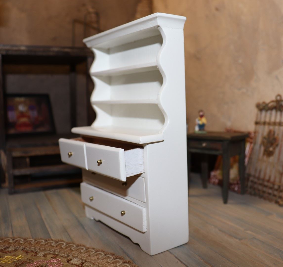 Dollhouse White Hutch Dresser /Fabulous Refurbs