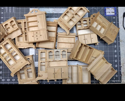 Picture of Bare wood 12th scale cabinets