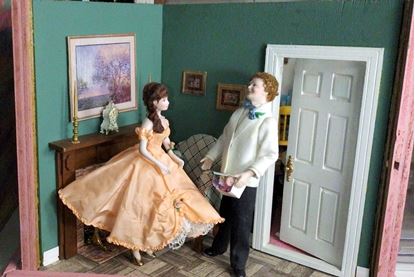 Picture of Vintage double sided one inch scale room box. Teen Prom